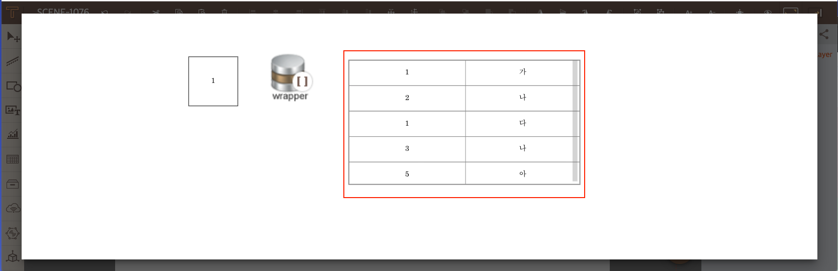 data wrapper 출력 확인